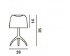 Foscarini Lumiere Piccola tafellamp met aan-/uitschakelaar en aluminium onderstel - 4