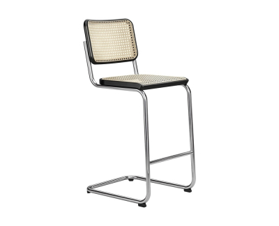 Thonet S 32 VH barkruk met vlechtwerk 94cm 112cm
