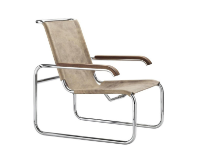 Thonet S 35 L Pure Materials fauteuil buffelleer
