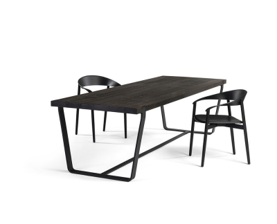 Janua BB11 tafel geolied en gerookt antraciet eikenhout