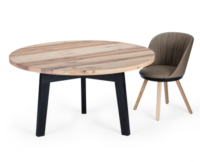Janua BB31 rond tafel wit gepigmenteerd vintage eiken
