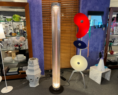 Belux Twilight LED acryl-glas zwart rond vloerlamp dim-to-warm