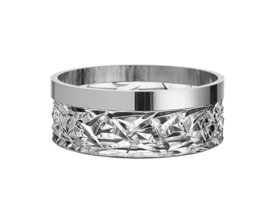 Orrefors Carat schaal Silverkant D216mm