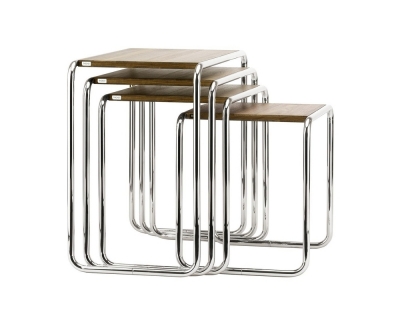 Thonet B 9 Pure Materials bijzettafel set van 4 walnoot