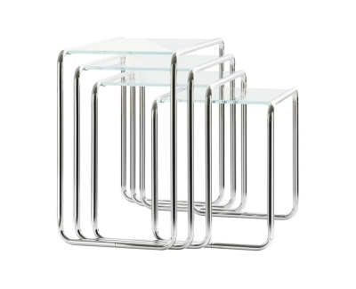 Thonet B 9 bijzettafel glas set van 4