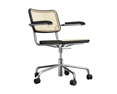 Thonet S 64 VDR draaistoel met vlechtwerk