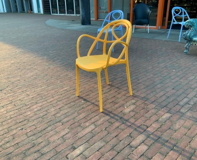 Green Etoile-P eetkamerstoel met armleuningen P113 Mustard