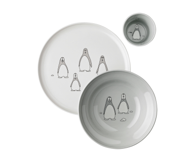 Stelton Pingo kinderservies (3-delig) grijs