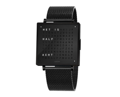 Qlocktwo Watch Black Steel horloges