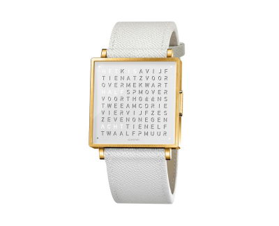 Qlocktwo Watch Gold White horloges