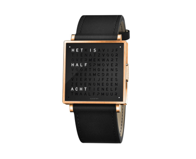 Qlocktwo Watch Rose Black horloges