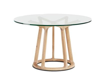 Artisan Pivot eettafel (rond/glas/eiken)