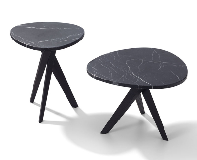 Draenert 1320 Trilope set van 2 tafeltjes in Nero Marquina