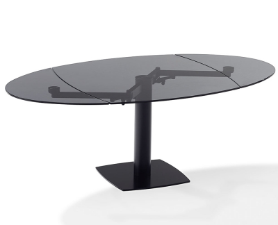 Draenert 1136-III Titan uitschuifbare tafel grijs glas