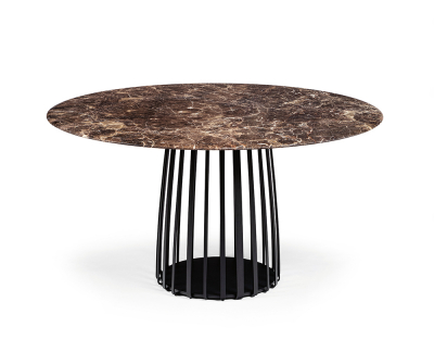 Janua BC07 Basket rond tafel emperador (dolomite rock) / onderstel zwart