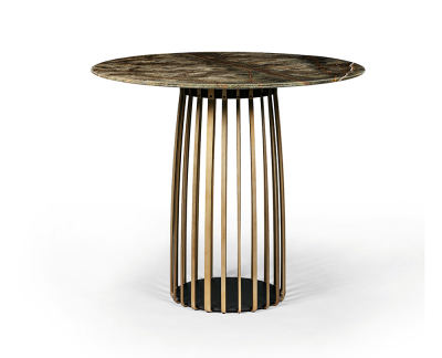 Janua BC07 Basket tafel hoog rainforest green (serpentine) / steel brass glaze