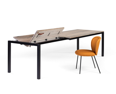 Janua S600 tafel uitschuifbaar wit gerookt rauw effect