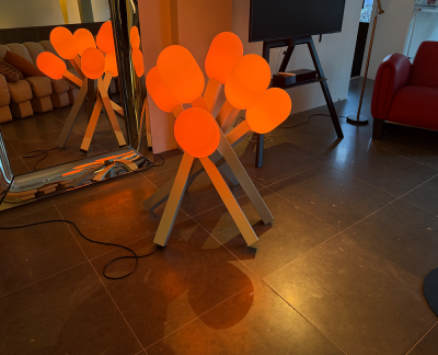 GRAU Fireplace vloerlamp silver