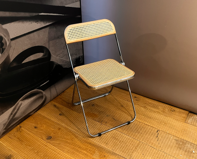 Anonima Castelli Plia stoel rieten zitting